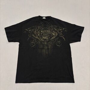 Realtree T Shirt Size XL Black Short Sleeves Affliction Graphic Style Y2K Grunge